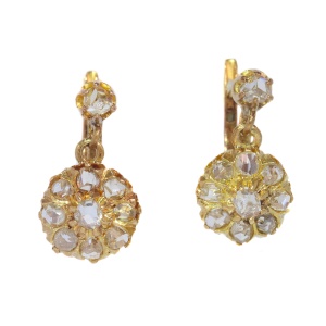 Victorian rose cut diamond earrings